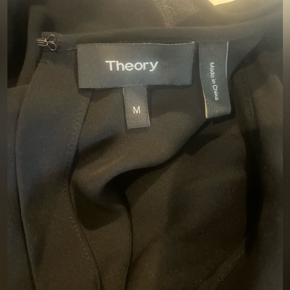 Theory black cold shoulder blouse - Picture 2 of 5